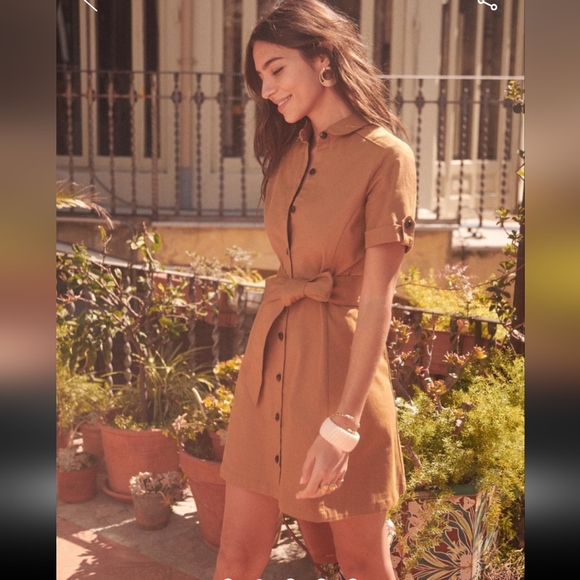 Sezane Clarissa Short Buttoned Cotton Dress - Picture 2 of 6